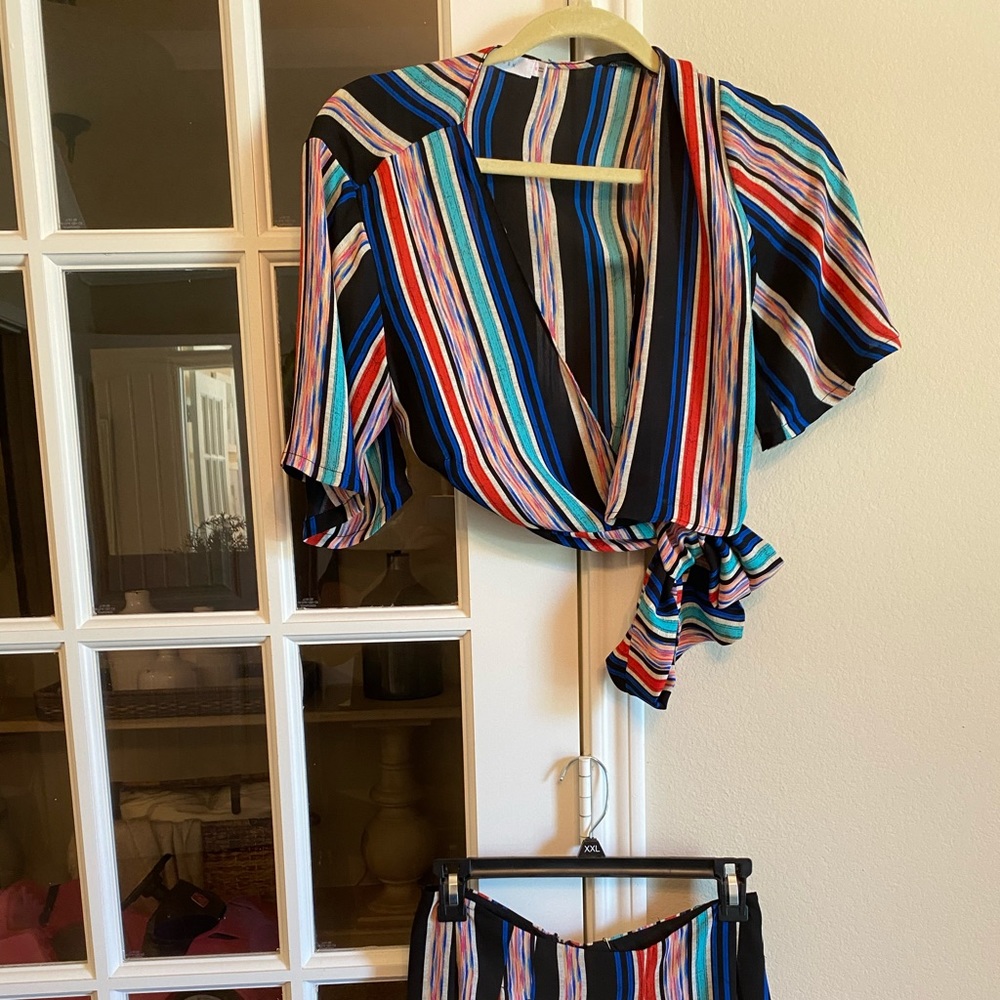 Stripe two-piece set